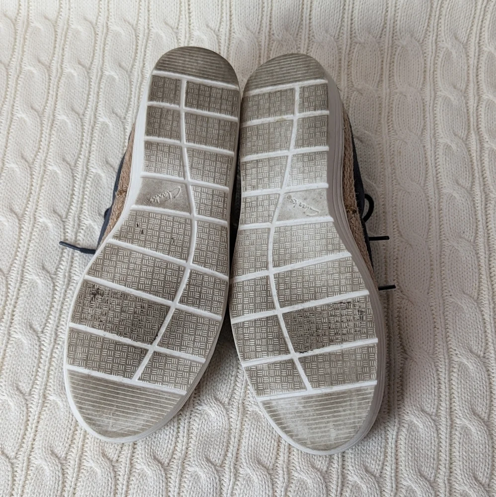 Collections‎ by Clarks Marie Mist Derby Faux Suede Sneakers 8.5 Navy Blue Woven